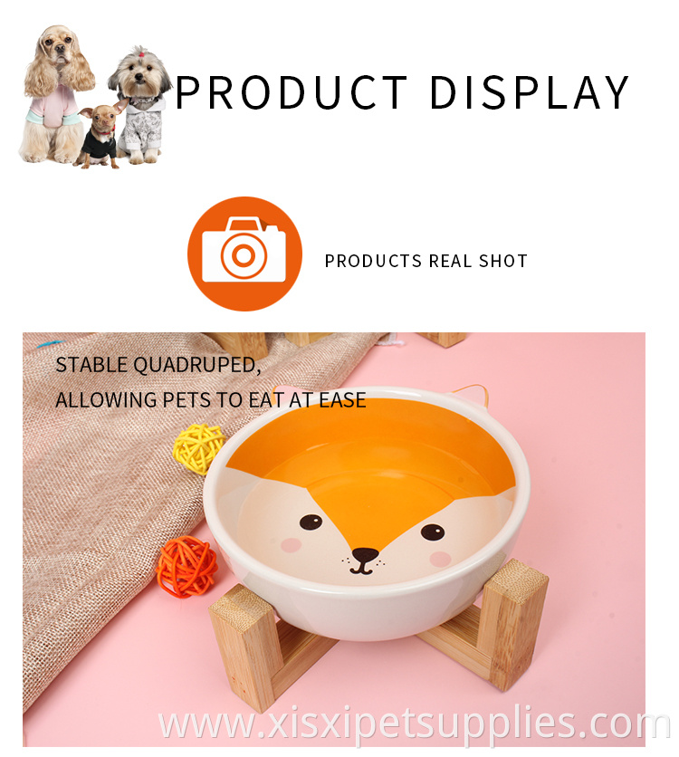 Factory Wholesale Ceramic Pet Cat Dog Food Bowl With Stand